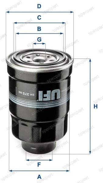 Filtre à Carburant NISSAN UFI 2437500 MISFAT M375 FORD