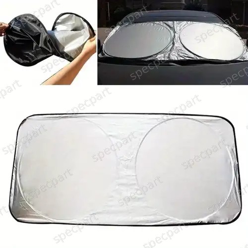 Pare-soleil de pare-brise avant pour voiture, pliable, argenté et réfléchissant