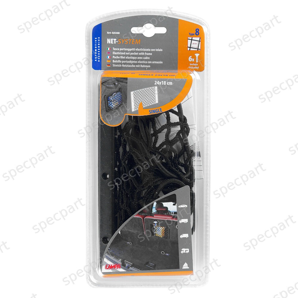 Poche filet élastique avec cadre – 24×18 cm