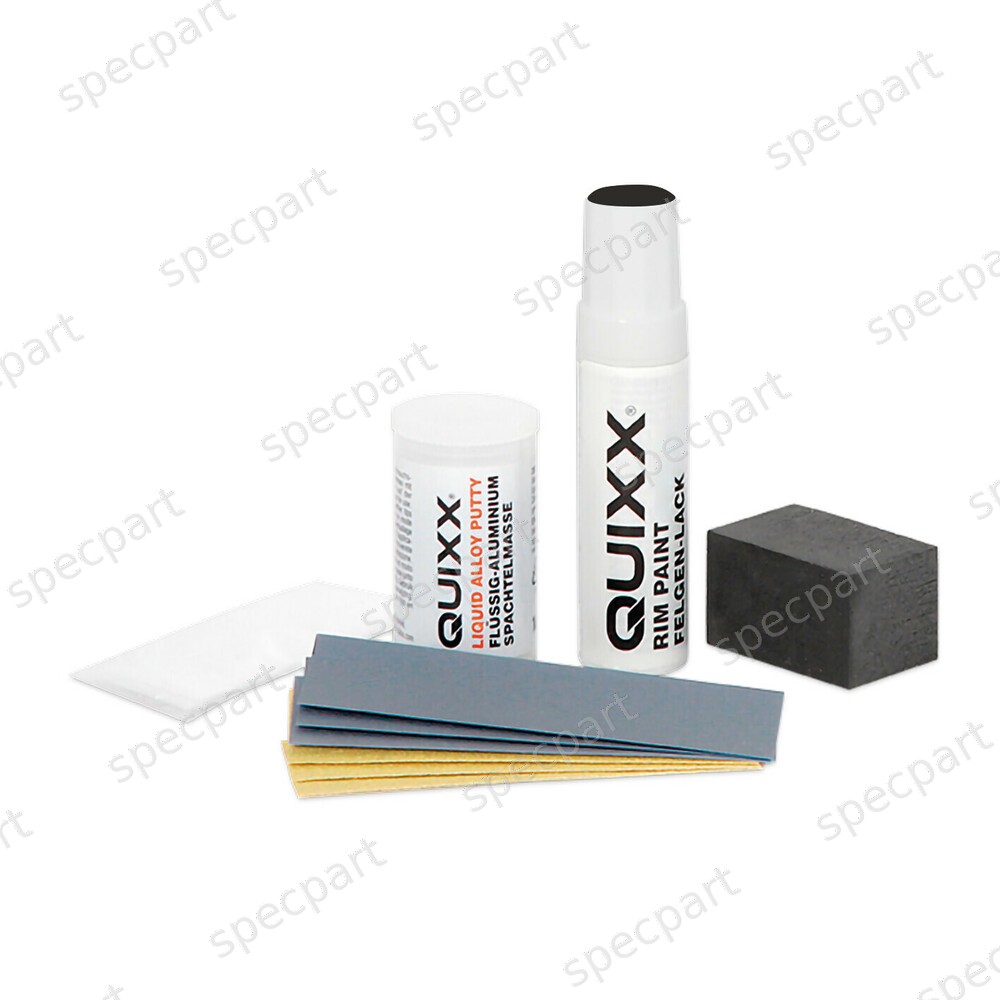 Quixx, kit réparation jantes alliage – Noir