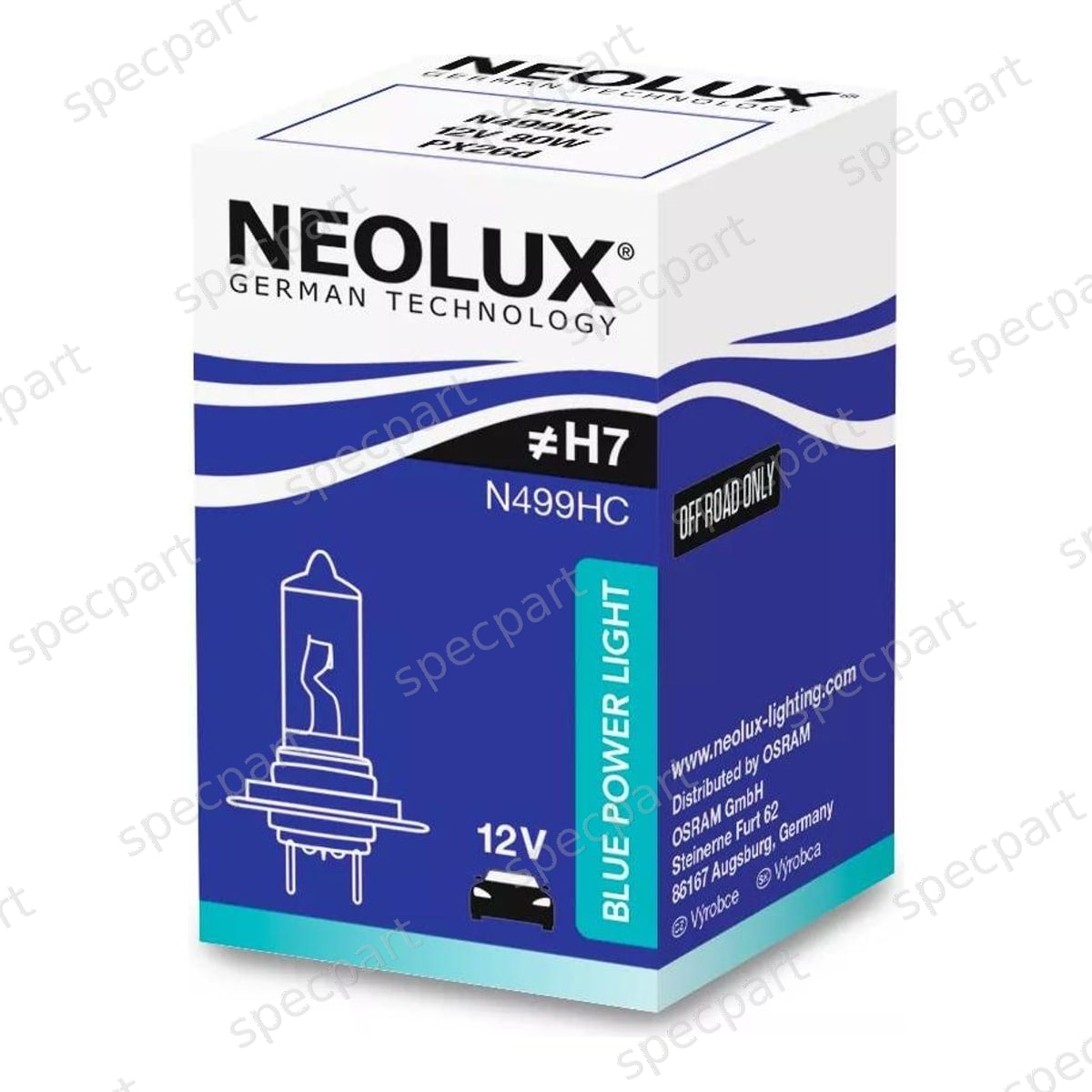 NEOLUX H7 Lampe Power Light Bleue 80 W 12 V PX26d